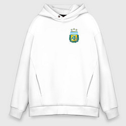 Толстовка оверсайз мужская Герб федерации футбола Аргентины, цвет: белый