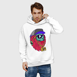 Толстовка оверсайз мужская Lion swag, цвет: белый — фото 2