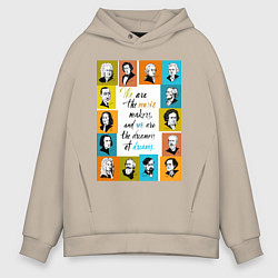 Толстовка оверсайз мужская Мы создатели музыки, цвет: миндальный