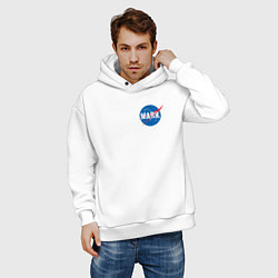 Толстовка оверсайз мужская Марк в стиле NASA, цвет: белый — фото 2