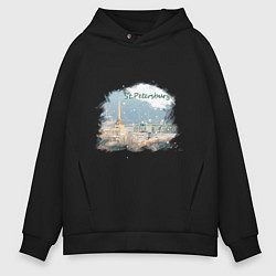 Толстовка оверсайз мужская Санкт-Петербург Адмиралтейство, цвет: черный