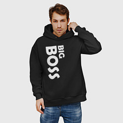 Толстовка оверсайз мужская BIG BOSS - светлая, цвет: черный — фото 2