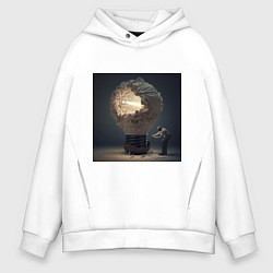Толстовка оверсайз мужская Запертый свет, цвет: белый