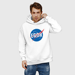 Толстовка оверсайз мужская Егор в стиле NASA, цвет: белый — фото 2