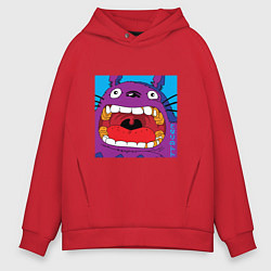 Толстовка оверсайз мужская Violet Totoro, цвет: красный