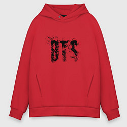 Толстовка оверсайз мужская BTS logo, цвет: красный