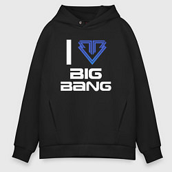 Толстовка оверсайз мужская I love big bang, цвет: черный