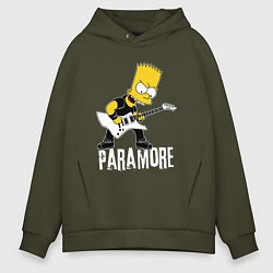 Мужское худи оверсайз Paramore Барт Симпсон рокер