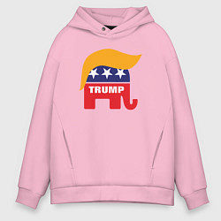 Толстовка оверсайз мужская Trump elephant, цвет: светло-розовый