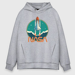 Толстовка оверсайз мужская NASA Ship, цвет: меланж