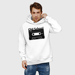 Толстовка оверсайз мужская Old school music, цвет: белый — фото 2