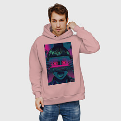 Толстовка оверсайз мужская Музыкальная девушка, цвет: пыльно-розовый — фото 2