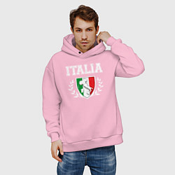 Толстовка оверсайз мужская Italy map, цвет: светло-розовый — фото 2
