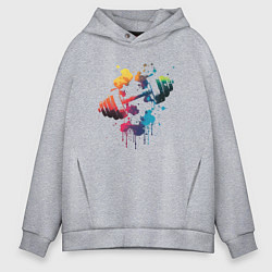 Мужское худи оверсайз Иллюстрация гантели