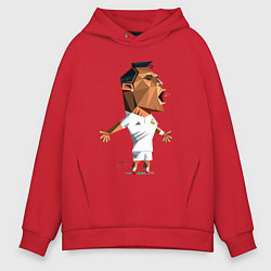 Толстовка оверсайз мужская Ronaldo scream, цвет: красный