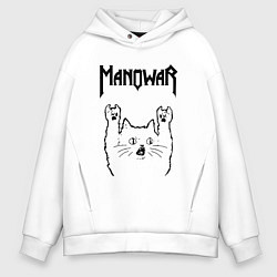 Мужское худи оверсайз Manowar - rock cat