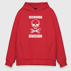 Толстовка оверсайз мужская Necrovag white division, цвет: красный