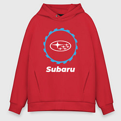 Толстовка оверсайз мужская Subaru в стиле Top Gear, цвет: красный