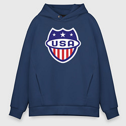 Толстовка оверсайз мужская Shield USA, цвет: тёмно-синий