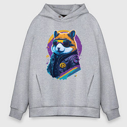 Толстовка оверсайз мужская Крипто хомяк, цвет: меланж