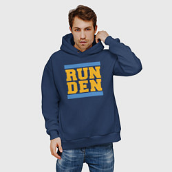 Толстовка оверсайз мужская Run Denver Nuggets, цвет: тёмно-синий — фото 2