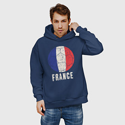 Толстовка оверсайз мужская Футбол Франции, цвет: тёмно-синий — фото 2