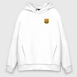 Толстовка оверсайз мужская ФК Барселона эмблема, цвет: белый
