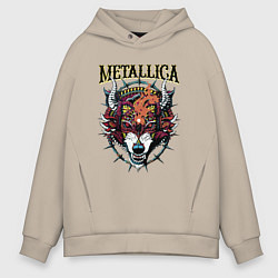 Мужское худи оверсайз Metallica - wolfs muzzle - thrash metal