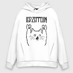 Мужское худи оверсайз Led Zeppelin - rock cat