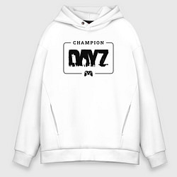 Толстовка оверсайз мужская DayZ gaming champion: рамка с лого и джойстиком, цвет: белый
