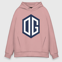 Толстовка оверсайз мужская OG logo, цвет: пыльно-розовый