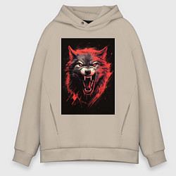 Толстовка оверсайз мужская Red wolf, цвет: миндальный