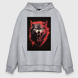 Мужское худи оверсайз Red wolf