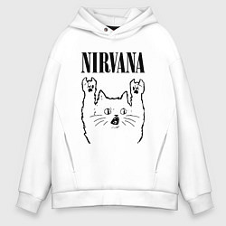 Мужское худи оверсайз Nirvana - rock cat