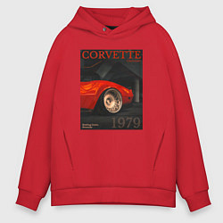 Мужское худи оверсайз Обложка журнала Chevrolet Corvette C3
