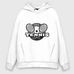 Толстовка оверсайз мужская Tennis, цвет: белый