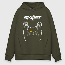 Мужское худи оверсайз Skillet rock cat