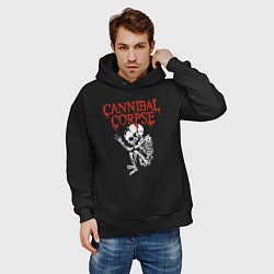 Толстовка оверсайз мужская Cannibal Corpse - скелет, цвет: черный — фото 2