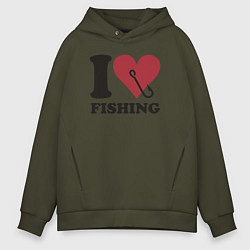 Мужское худи оверсайз I love fishing