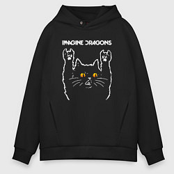 Мужское худи оверсайз Imagine Dragons rock cat