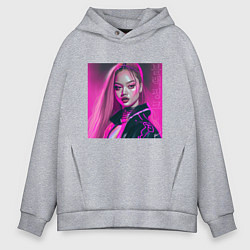 Толстовка оверсайз мужская Blackpink Lisa аниме рисунок, цвет: меланж