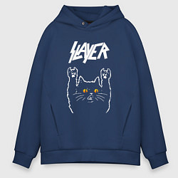 Мужское худи оверсайз Slayer rock cat