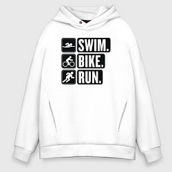 Мужское худи оверсайз Swim bike run