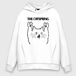 Толстовка оверсайз мужская The Offspring - rock cat, цвет: белый