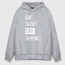 Мужское худи оверсайз Eat Sleep EXO Repeat