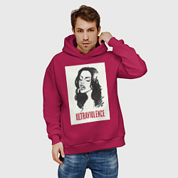 Толстовка оверсайз мужская Ultraviolence, цвет: маджента — фото 2