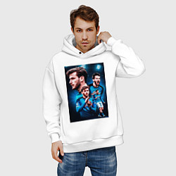 Толстовка оверсайз мужская Хвича Кварацхелия Наполи, цвет: белый — фото 2