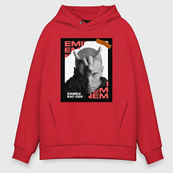 Толстовка оверсайз мужская Rap god, цвет: красный