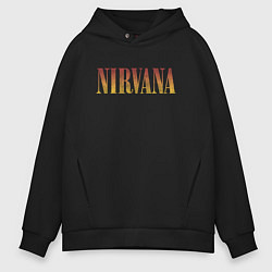 Толстовка оверсайз мужская Nirvana logo, цвет: черный