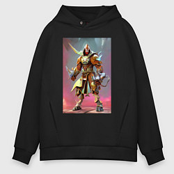 Толстовка оверсайз мужская Персонаж будущей видеоигры - нейросеть, цвет: черный